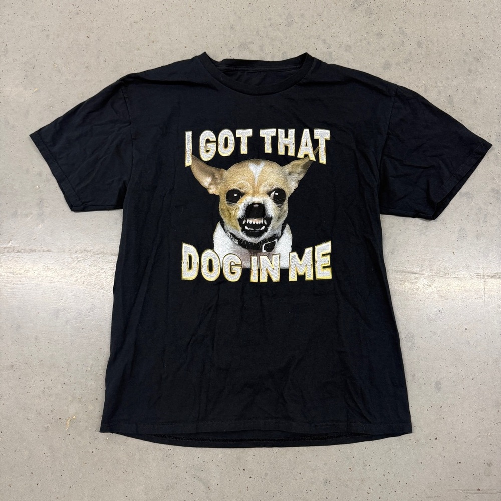 Black "I Got That Dog In Me" Cotton T-Shirt